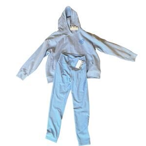 Wilo The Label NWT Sports Wellness Club Hoodie Legging Set Blue M